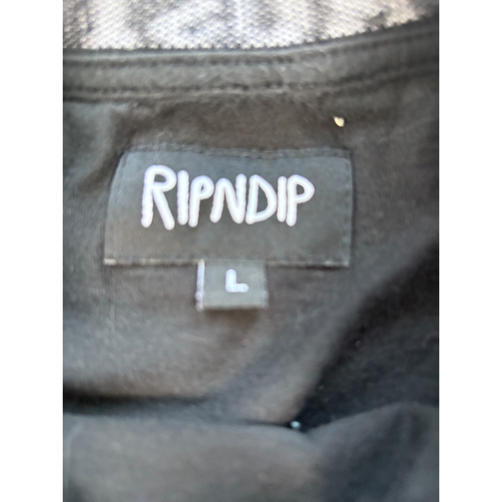 Ripndip T-Shirt Mens Large Black Ribbed Crew Neck Short‎ Sleeve Running Pullover - Picture 2 of 4